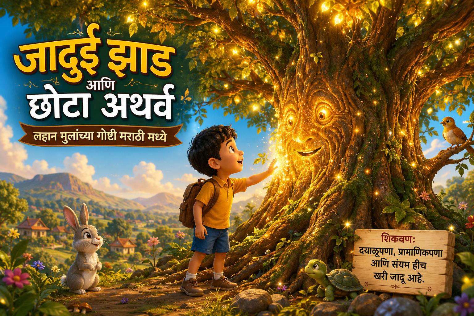 लहान मुलांच्या गोष्टी मराठी जादुई झाड आणि छोटा अथर्व